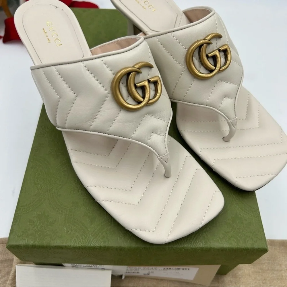 Women’s Gucci, GG Marmont, quilted leather sandal size 40 made in Italy - Picture 11 of 11